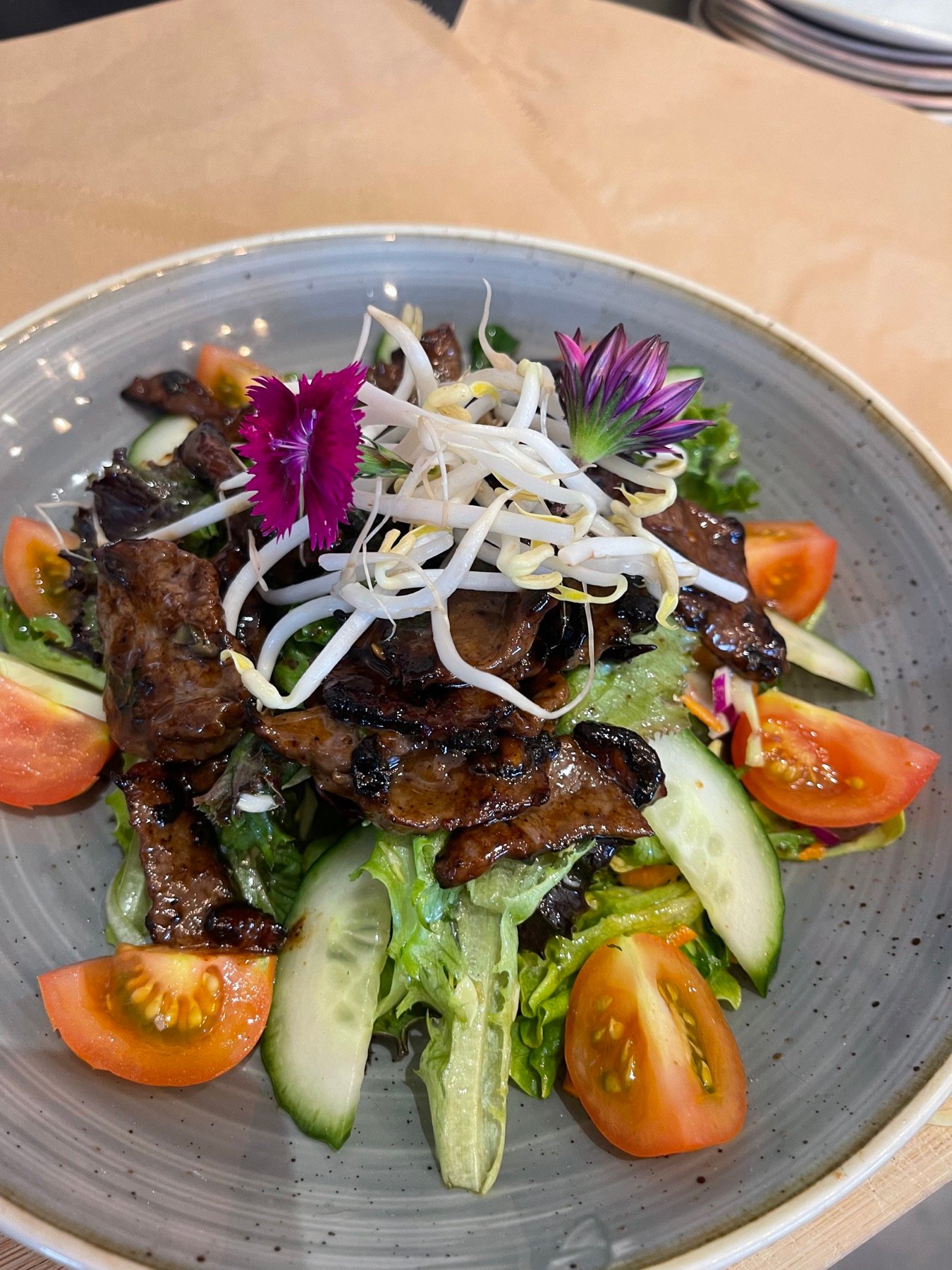 Thai beef salad with fresh vegetables